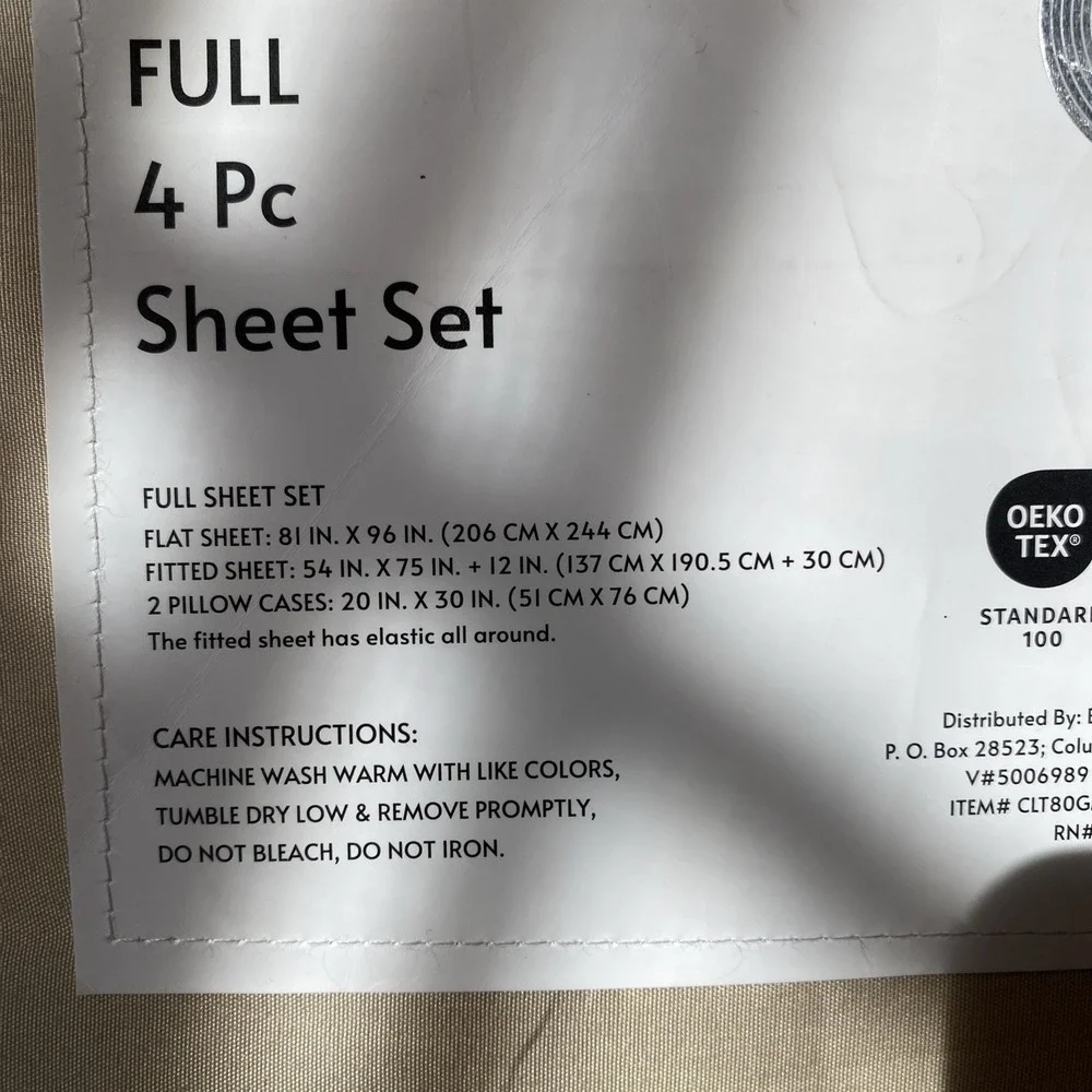 Royal Collection  Microfiber Full‎ Sheet 4 Piece Set